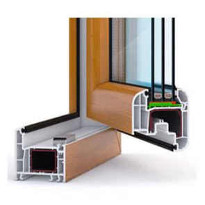 Белый профиль с ламинацией под дерево